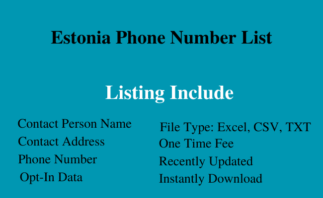 Estonia phone number list