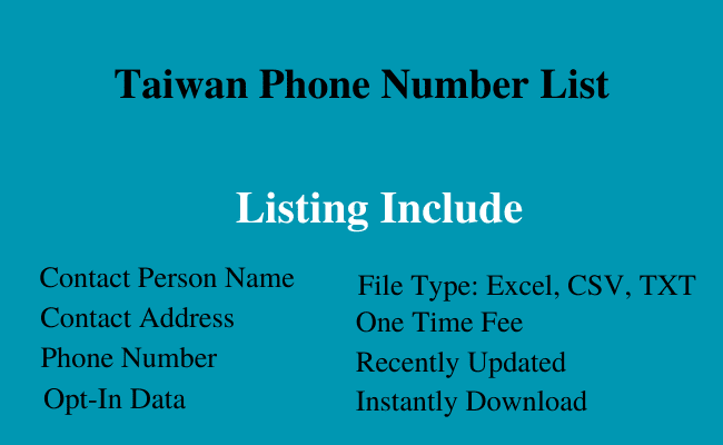 Taiwan phone number list
