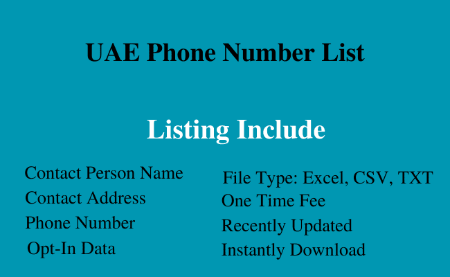 UAE phone number list