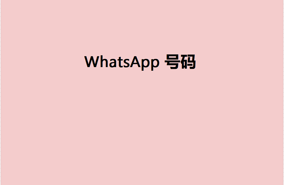 WhatsApp 号码